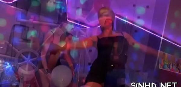  Wild and raucous pole party